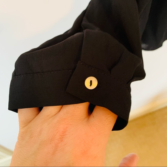 Zac & Rachel Black Button Down Silky Blouse - Picture 6 of 9